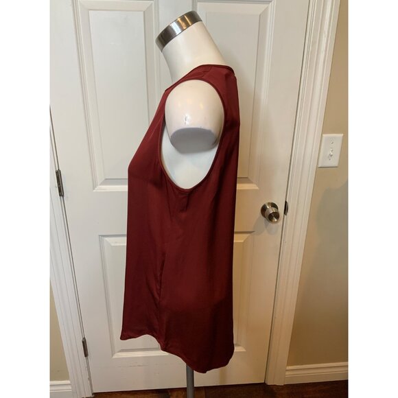 Theory Maroon Silk Sleeveless Top, Size S - Picture 3 of 5